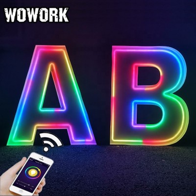 WOWORK marquee wedding signs outdoor large led letters event stage decoration alphabet lights