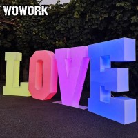 2020 WOWORK custom waterproof outside send beach rgb 3D big plastic solid acrylic letter for party stage decoration