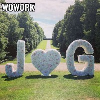 WOWORK Workshop customization Foam Flower Numbers of 4ft height flower letters decoration for Outdoor Photographic background