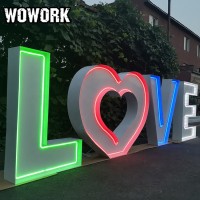 WOWORK factory custom 2020 RGB Neon letters of Large Marquee neon LOVE letter lighting for wedding props