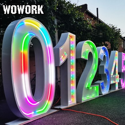 WOWORK factory wholesale Large Marquee letter Lights of DMX Music control color for Stage decoration