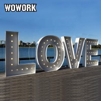 2020 WOWORK Hot sale classic Las Vegas stand on ground solid Love Light Up Letters for Wedding  light up Sign