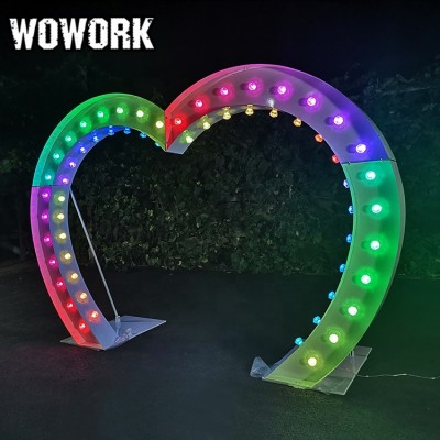 2020 WOWORK hot sale huge led metal wedding arches lights for events celebration