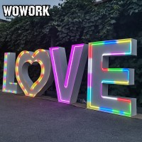 2020 WOWORK new marriage proposal wedding backdrops Big RGB neon marquee letter light for party event decoration