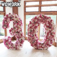 WOWORK Flower Letter Light of Metal frame Floral marquee letter for wedding decoration flower stand