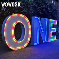 2020 WOWORK new Marquee Metal RGB Neon Letters for App Remote neon letter Light for outdoor wedding decorations